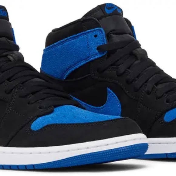 Jordan Black and Blue Suede 1s - Picture 2 of 9